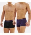 Men Cotton Boxer Black-Purple 2 Pc