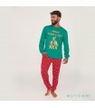 Muydemi Men's Winter Cotton Pajamas Set Multicolour