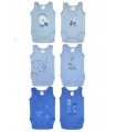 Baby Bodysuits No Sleeve Wave 6 Pc