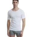Men Cotton T-Shirt With Low Cut White 2 Pc
