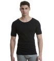 Men Cotton T-Shirt With Low Cut Black 2 Pc