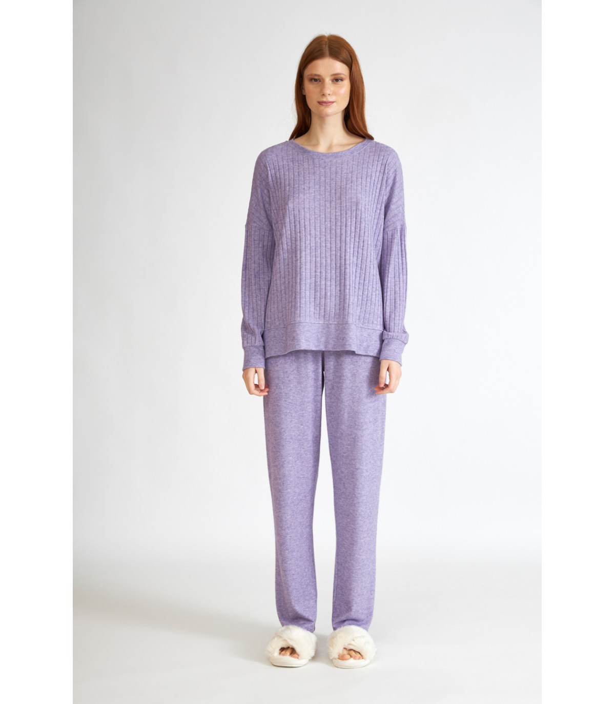 Harmony Harmony Long sleeve knit Loungewear set lavender e